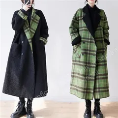 再入荷 コート レディース 秋冬 ジャケット ロング丈チェック柄羽織り ポケット付き 両面着用可能 さっと羽織るだけでお洒落映えする1枚 冷たい風をブロック