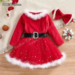 再入荷 クリスマスギフト特価サンタ 子供 クリスマス ワンピース 仮装 女の子 衣装 コスプレ 発表会 誕生日 プレゼント コスチューム 女の子 キッズ 可愛い ベビー 90