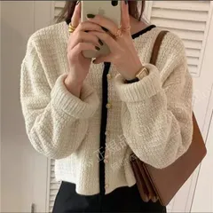 再入荷 人気カーディガン レディース春トップスニットカーデ羽織り 長袖ショート丈今っぽさのある ゆったりシルエット シンプルでオシャレ スタイルUP