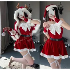 再入荷 クリスマスギフトクリスマス衣装 レディース ワンピース 帽子 マント 単品セット クリスマス コスプレ ハロウィン 仮装 サンタクロース コスチューム プレゼント