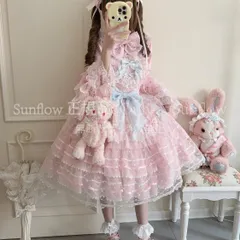 再入荷 【送料無料】コスプレ衣装 オリジナルデザイロリータワンピー豪華フリルドレ甘ロ優雅なプリンセス撮影イベントコスプレ衣装