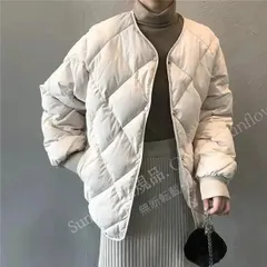 再入荷 アウターキルティングレディース 中綿 ジャケット オーバーサイズでラフな着こなしが叶う あったかい カジュアルコーデに シンプルで着回ししやすい