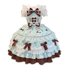 【着画あり】クリームリトルスイートメイドロリータドレス チョコミント 着画あり】クリームリトルスイートメイドロリータドレス チョコミント