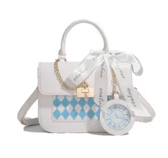 [ALL DAY Shining] 痛バッグ クリアポケット ヲタ活 ショルダー アンティーク風 チェーン 缶バッチ イベント ハンドバック カバン