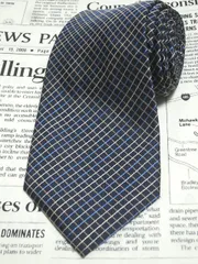 アクアスキュータム Aquascutum 良品 微光沢 ネクタイ 日本製 シルク100% 格子柄 ミックス R-005716 ゆうパケット