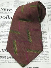 ヴェルサーチ VERSACE 微光沢 ネクタイ イタリア製 シルク100% パターン柄 えんじ系ベース R-005729 ゆうパケット