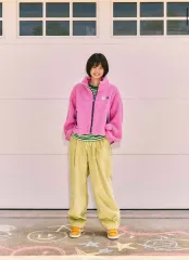 キルシー X ミサキ カワイ フリース ミックス パッチ スタジアム ジャケット (