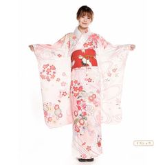 目玉企画第三弾！桜姫 淡サーモンピンク×翡翠ぼかし 正絹振袖フル 
