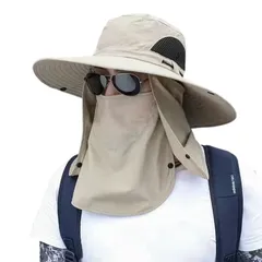 【在庫処分】冷感 吸湿速乾 日焼け対策 360°UVカット 花粉 通気性 撥水加工 折りたたみ UPF50+ 日除け帽子メンズ サイズ調節可能 釣り メンズ 登山 サファリハット 男女兼用