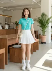 トミーヒルフィガー レディース ミント スリムフィット ポロシャツ_M