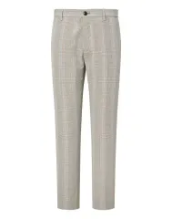 ヘジス メンズ 麻混 リネンブレンド スラックス パンツ グレンチェック 30 31 新品