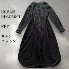 KBF URBAN RESEARCH ケービーエフ アーバンリサーチ リネン オーバーサイズ シャツワンピース ブラック B0393