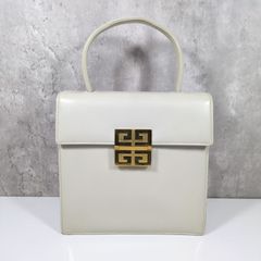 極美品/希少】GIVENCHY ハンドバッグ ターンロック 4Gロゴ ホワイト 