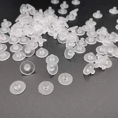 【在庫処分】100個 (50ペア)下向き防止 ピアス ピアス ポストピアス パーツ 落ちない ジュエリー DIY用 シリコン 手芸材料 (丸型 キャッチ シリコン 100個)