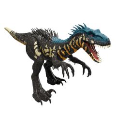 新品 マテル ジュラシックワールド(JURASSIC WORLD) サウンド＆リアル インドラプトル 子供向けフィギュア 恐竜 おもちゃ 全長:約36cm 4歳から ブラック JLD32