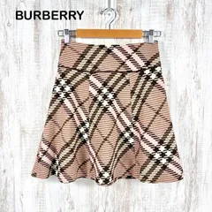 00s BURBERRY BLUE LABEL バーバリーブルーレーベル ノバチェック ウール ひざ丈 フレアスカート くすみピンク レディース y2k 平成ファッション