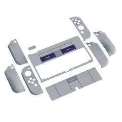 【在庫処分】PlayVital AlterGrips Nintendo有機elに対応用保護シェル、ジョイコンに対応用人間工学に基づいたデザインしたハードシェル、サムグリップキャップカバーとボタンキャップは付属しています【クラシックSNESスタイル】