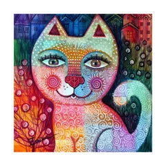 【新着商品】ビーズアート 全面貼り付けタイプ ハンドメイド モザイクアート 5D DIY・手作りCute 刺繍キット ダイアモンドビーズ絵画 アニマルミックス cat キット ダイヤモンドアート ダイヤモンドペインティングキット