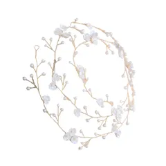 【新着商品】ヘアアクセサリー 花冠 発表会 パール 卒業式 カチューシャ 撮影 花嫁 入学式 結婚式 100cm 髪飾り