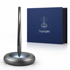 全新 MODONG 高級原子筆 桌面原子筆 懸浮筆 磁懸浮筆 自由擺動 減壓玩具 可替芯 獨特禮物 紀念文具 男性 家居 辦公桌 飛機級鋁合金製 (黑色)