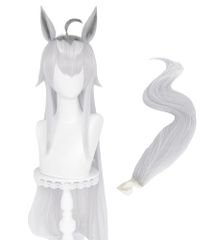 新品 角色扮演假髮 耐熱假髮 變裝用 cosplay wig 髮套 附專用網和梳子 假髮+耳朵+尾巴 (伏特加帽)