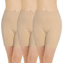 【数量限定】3分丈 インナーパンツ レギンス 無地 レディース 肌着 3枚組 ［ポップコー]スパッツ M-4XL