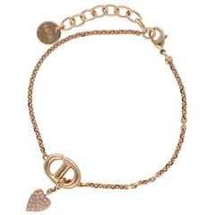 【中古】 Christian Dior ディオール CD Navy ブレスレット ピンクゴールド ハートモチーフ アクセサリー 25039534DS