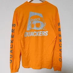 (^w^)b B ONE SOUL ビーワンソウル DUCK DUDE ダックデュード ロンT オレンジ ビッグロゴ 袖プリント QUACKERS ストリート映え 古着 人気 長袖Tシャツ 男女兼用 ユニセックス サイズM  OM11517YSのサムネイル