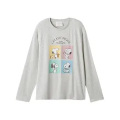 ジェラートピケ オム メンズ PEANUTS オリジナルアートワンポイントロングTシャツ ジェラピケ パジャマ ルームウェア gelato pique スヌーピー HOMMEMm