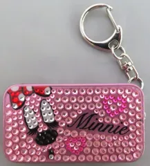 【中古】収納・携帯用アイテム ミニーマウス 「ディズニー ディズニーキャラクター シークレットケース スライド式 キーホルダータイプ キラキラデコ」 ディズニーストア限定
