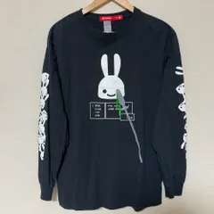 (^w^)b CUNE キューン ロンT 長袖Tシャツ 武器シリーズ うさぎ 槍 グラフィック ブラック 黒 個性派 ストリート サブカル 希少デザイン メンズ レディース 男女兼用 ユニセックス サイズM    OM11520YSのサムネイル
