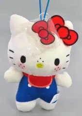 【中古】ぬいぐるみマスコット・ぬいぐるみバッジ ハローキティ(A/立ち) おそろいアクリルチャーム付きマスコット 「モンチッチ×ハローキティ」