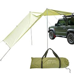 KIKAIYA 汽車旁帳篷 440 x 200cm 附收納袋 綠色 帳篷 遮陽棚 汽車用 車頂軌道 遮陽 戶外 露營 車宿 汽車配件 JMY-RF-TMa cd1eb5e6