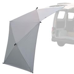 [露營者收藏 山善] 像雨傘一樣展開即可 簡易遮陽棚 附屬天幕 寬272×高120cm 灰色 AT-2(GY)a b643632e