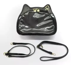 【中古】バッグ ブラック 2WAY 猫耳推し活クリアバッグ