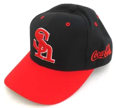 【中古】帽子 福岡ソフトバンクホークス キャップ(30周年記念/メッシュなし/ロゴ：赤×白/ツバ：赤) ブラック×レッド 2019年 コカ・コーラシート特典