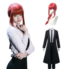 新品 [CR ROLECOS] マキマ コスプレ まきま コスプレ衣装 Makima 支配の悪魔 アニメ cosplay セット コスチューム ハロウィン 衣装 撮影会 (マキマ ウィッグ付き XL)