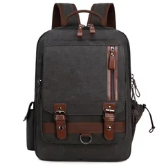 【数量限定】15.6インチPC対応 バックパック 薄型 帆布 撥水加工 通勤 リュック 出張 旅行 通学 メンズ