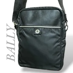 【MY0614】Bally バリー レザー ナイロン ショルダーバッグ クロスボディバッグ ブラック 黒 斜め掛け 鞄 メンズ レディース
