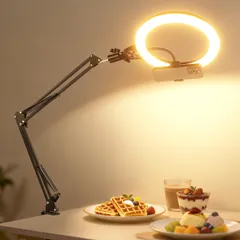 新品 NEEWER Entry Level Version リングライト アーム式 10.5インチ 俯瞰撮影 卓上 10W LED自撮り 配信用ライト クランプスタンド/スマホホルダー/リモコン付属 iPhone対応 調光可能 3000K-7000K CRI8のサムネイル