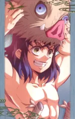 【中古】キャラカード 嘴平伊之助 「劇場版 鬼滅の刃 無限城編 第一章 猗窩座再来 描き下ろしイラスト 戦支度 ランダムフォトカードA」 劇場グッズ 第三弾