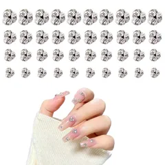 (40個セット) 手作り素材 ハンドメイド 手芸 ネイルセット ジュエリーパーツ DIY ネイル装飾 デコパーツ ガラス製 ネイルストーン キラキラ 立体 ラインストーン ネイル 40個セット 4種類 ネイルパーツ