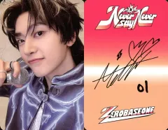 【中古】コレクションカード(男性) ZEROBASEONE/ソク・マシュー(Matthew Seok)/裏面赤・印刷サイン入り/CD「THE 1ST FULL ALBUM [NEVER SAY NEVER]」(PHOTOBOOK Ver. )(ICON Ver