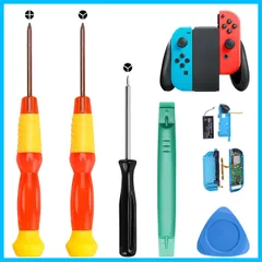 ジョイコン 修理 5点セット Switch コントローラー 修理 対応 キット 分解 工具 スリムドライバー 付属 NS分解工具 アナログスティック 復活 自分で簡単メンテナンス