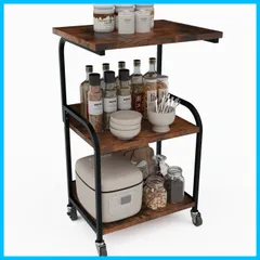 Embrace life キッチンワゴン 三段 収納カート キャスター付き 移動が容易 スライド棚 収納 スリム レンジラック 復古色