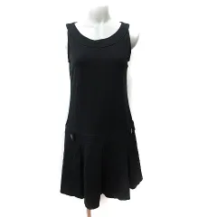 トゥービーバイアニエスベー To b. by agnes b. ワンピース ひざ丈 ノースリーブ 2 M 黒 ブラック /YI