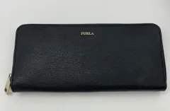 231【送料無料】 FURLA 長財布 フルラ ラウンドファスナー レザー 財布 黒 ブラック black ロングウォレット 婦人 紳士 ゴールド GOLDのサムネイル