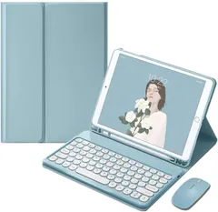 新品 YEEHi 対応 iPadAir11インチ M4 M3 M2 (2026/2025/2024) キーボードケース マウス付き 可愛い iPadAir4 iPadAir5 10.9インチ用 キーボード 丸型キー 2色配色 カラーキーボード レディース 分離