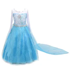 新品 [Dressy Daisy] 幼児 女の子 雪 プリンセス ドレス 子供 ハロウィン 仮装 お姫様 コスプレ クリスマス パーティー ズ コスチューム 青い サイズ 11～12歳 140