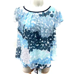 アンタイトル UNTITLED シャツ ブラウス 半袖 総柄 2 スモークブルー /RT